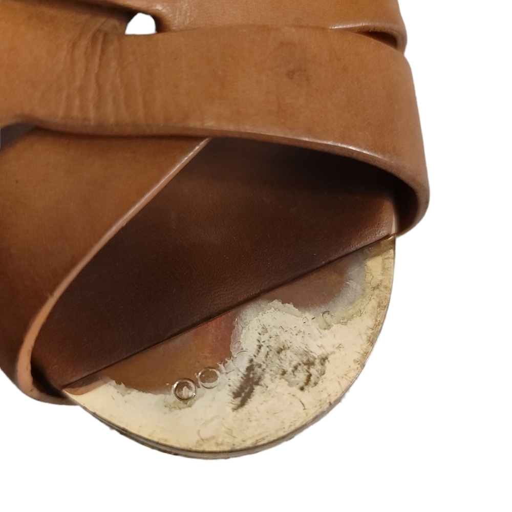 Jimmy Choo Tan Vachetta Leather Wedges​ 42 - Flawed Gem! - Picture 14 of 16